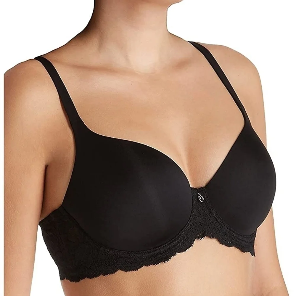 NWT Black Underwire Montelle Intimates Pure Plus Full Coverage T-Shirt Bra 34D
